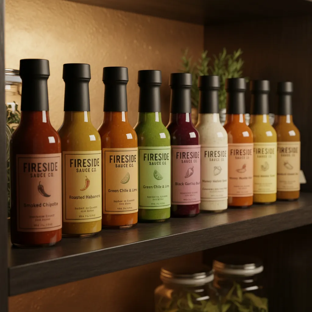 A single product bottle transforming into a full product line displayed on retail shelves